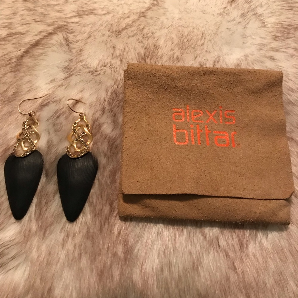 Alexis Bittar Black and Gold Earrings